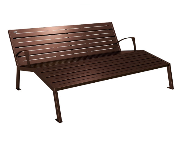 Procity Liegestuhl Silaos®, Mit Armlehne, 100% Stahl, RAL 8017/RAL 8017, 209663.8017