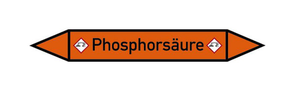Schilder Klar Rohrleitungskennzeichen Phosphorsäure, 100x15 mm Folie selbstklebend, 101595/30