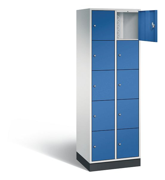 C+P Schließfachschrank Intro, H1950xB620xT490mm, Farbe: Lichtgrau / Enzianblau, 8570-201 S10001