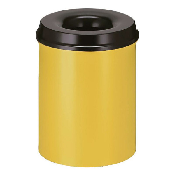 STEIN HGS Feuerlöschender Papierkorb, gelb, schwarz, 15 Liter, 83729.0005