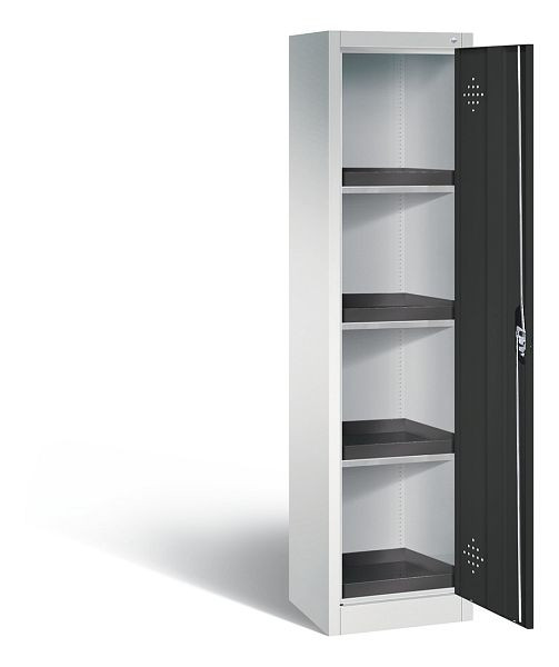 C+P Umweltschrank Acurado, H1950xB502xT500mm, Farbe: Lichtgrau / Anthrazitgrau, Muldengriff, 8901-316 S10135