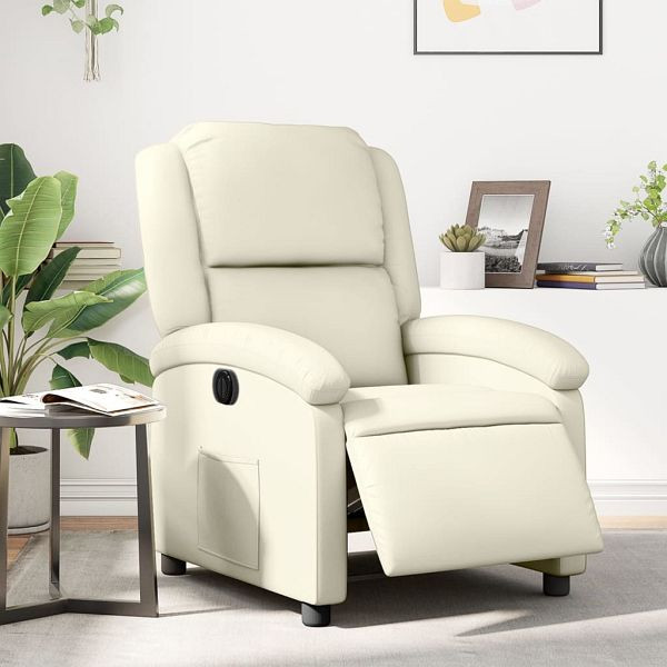vidaXL Relaxsessel Elektrisch Creme Kunstleder, 3204213
