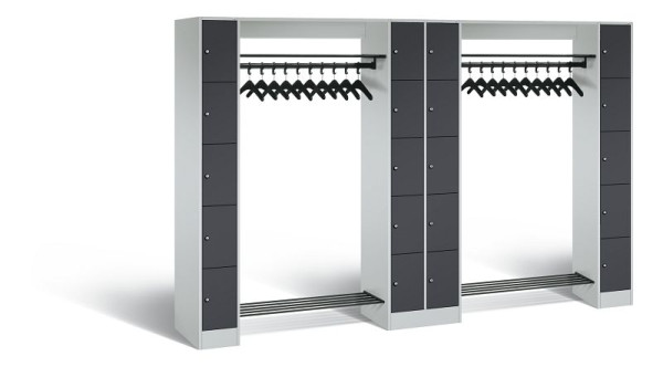 C+P Garderobe Serie 8070, H1950xB2840xT480 mm, Grau/Anthrazit, 80730-20 S10188
