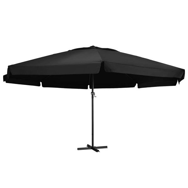 vidaXL Sonnenschirm mit Aluminium-Mast 500 cm Schwarz, 47368