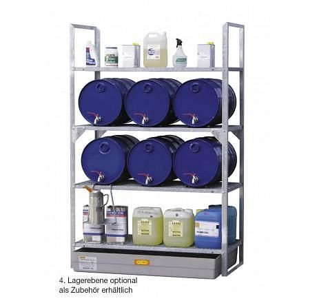 Cemo Erweiterungseinheit für Typ 540 mit GFK-Auffangwanne 150 l mit Fassauflagen für 6x 60 l Fässer und Kleingebinde, 7855