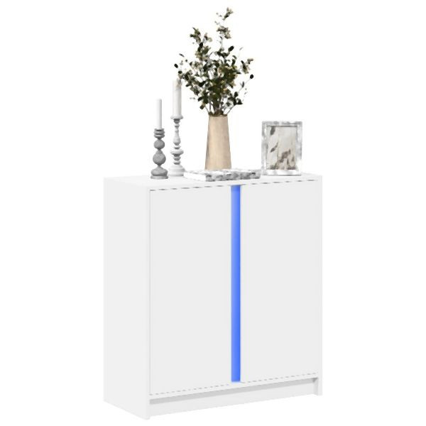 vidaXL LED-Sideboard Weiß 77x34x85 cm Holzwerkstoff, 852131