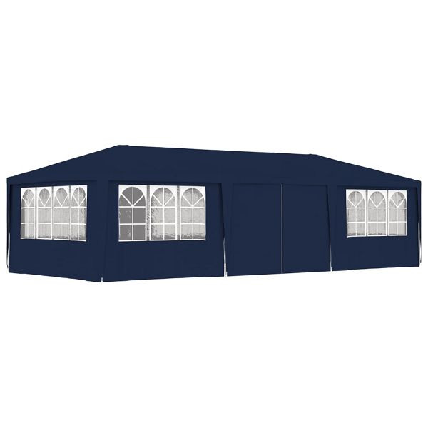 vidaXL Profi-Partyzelt mit Seitenwänden 4×9 m Blau 90 g/m², 48530