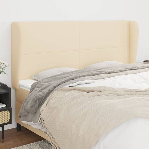 vidaXL Kopfteil mit Ohren Creme 203x23x118/128 cm Stoff, 3117703