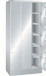 LISTA Fächerschrank (BxTxH) 905x500x1995mm 3x6 Fächer Farbe: Lichtgrau, Verschlussvorrichtung, 11.518.020