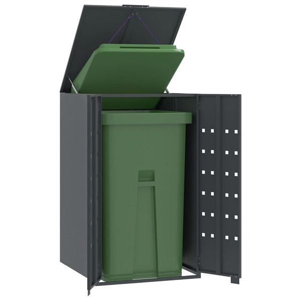 vidaXL Mülltonnenbox für 1 Tonne Anthrazit 69x79x117 cm Stahl, 4008426